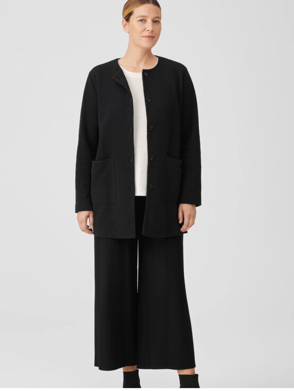 NWT Eileen Fisher Crinkled Organic Cotton Knit Jacket $178